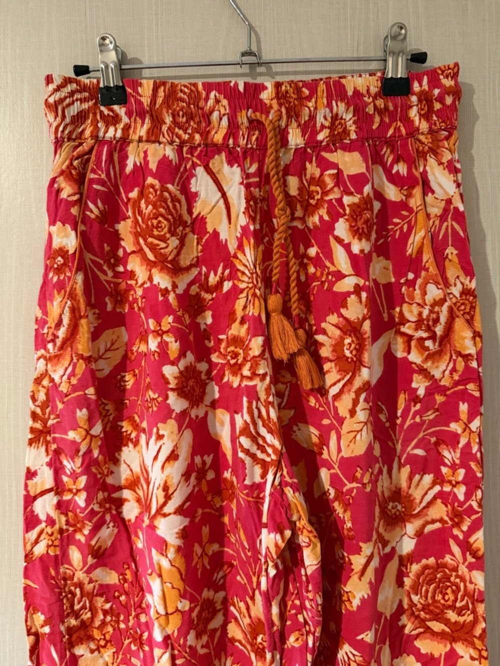 Anthropologie Kari Boho Floral Wide-Leg Wovne Pajama Pants Small - Picture 3 of 6